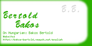 bertold bakos business card